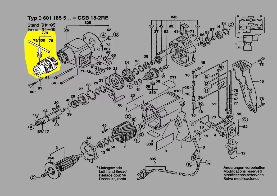Mandrin à clé réf. 1 608 571 069 BOSCH